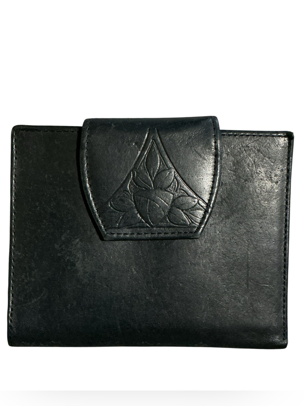 Rolfs Billfold Leather Wallet with Embossed Floral Flap